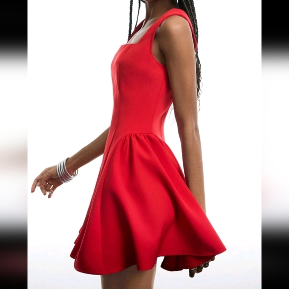 Valentine's Day Red Ruched Waist Mini Dress - Picture 3 of 4